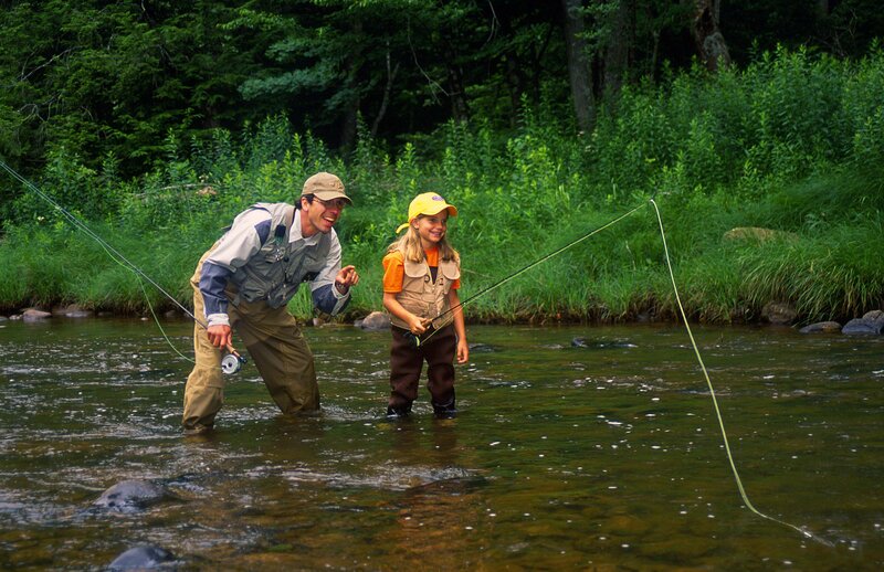 Man and Girl Fishing