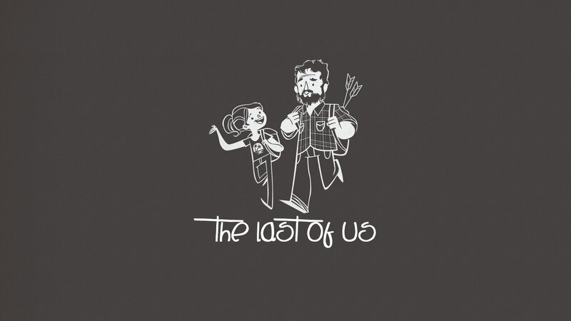 Man and Girl Illustration — White
