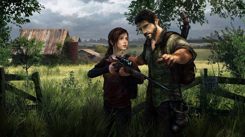 Man and Girl in Field — Green, Tense