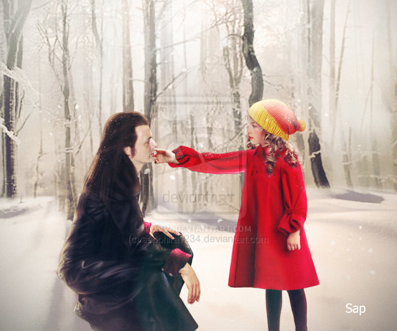 Man and Girl in Forest