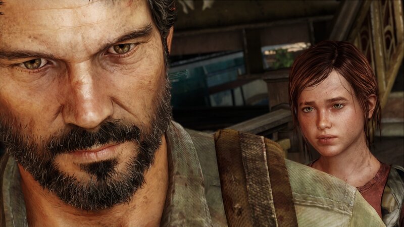 Man and Girl in Ruins — Brown, Serious, 3d Render