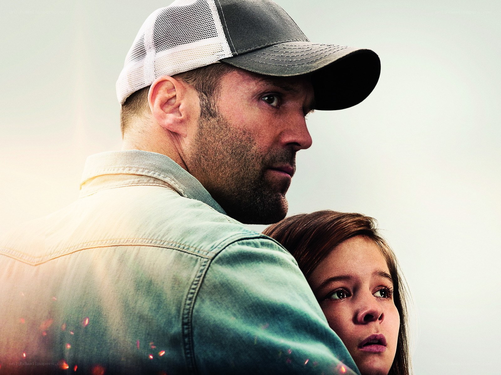 man and girl looking forward