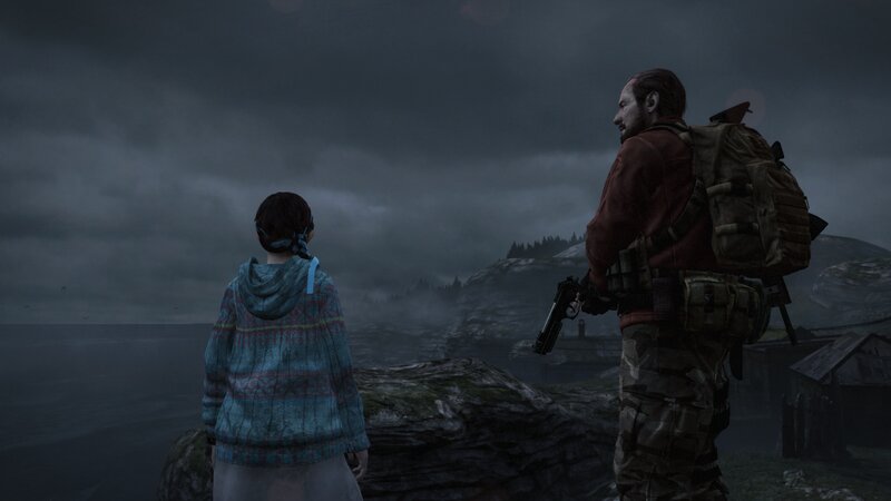 Man and Girl on Cliff