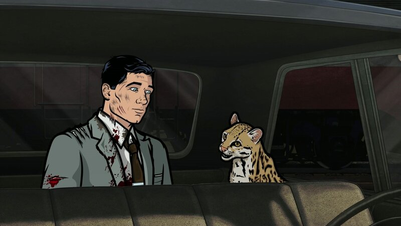 Man and Ocelot in Car