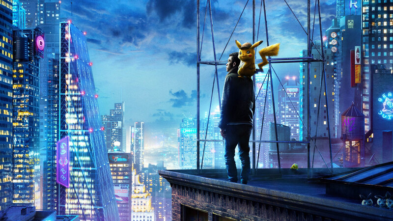 Man and Pikachu on Rooftop