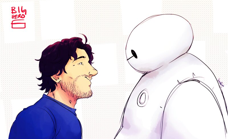 Man and Robot Companion