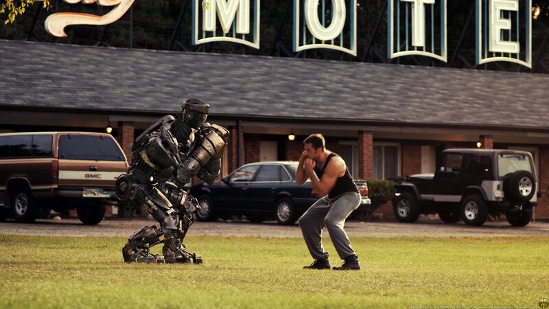Man and Robot Fighting