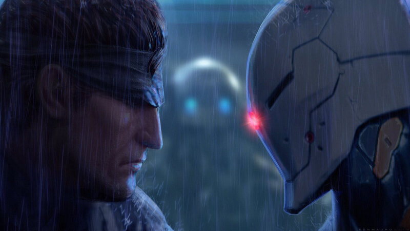 Man and Robot in Rain