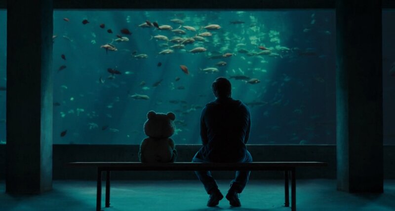 Man and Teddy Bear — Blue