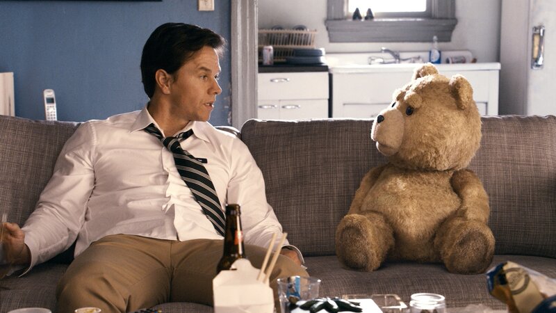 Man and Teddy Bear — Gray, Casual, Afternoon