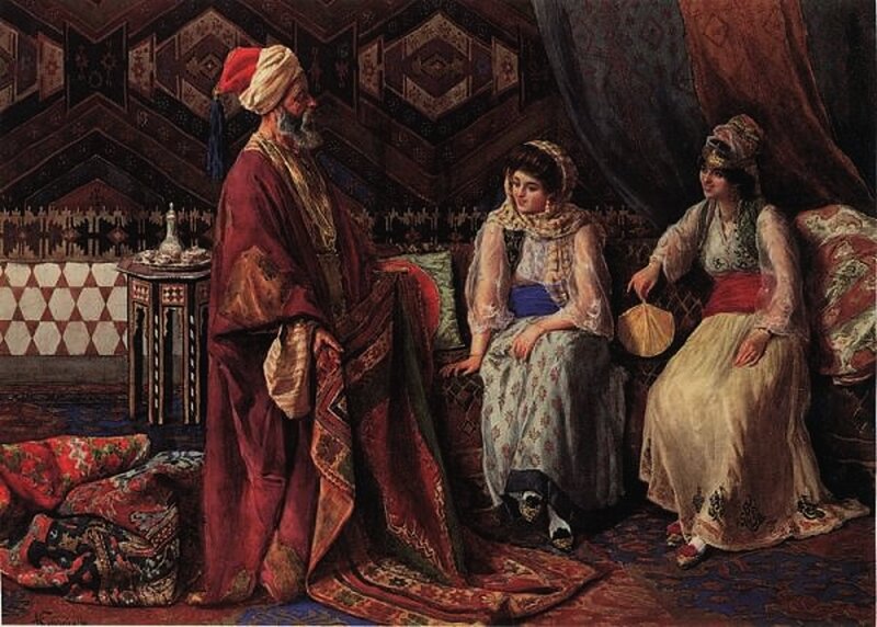 Man and Two Women in Room