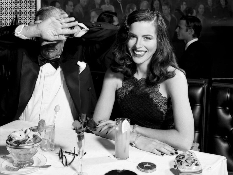 Man and woman at a restaurant