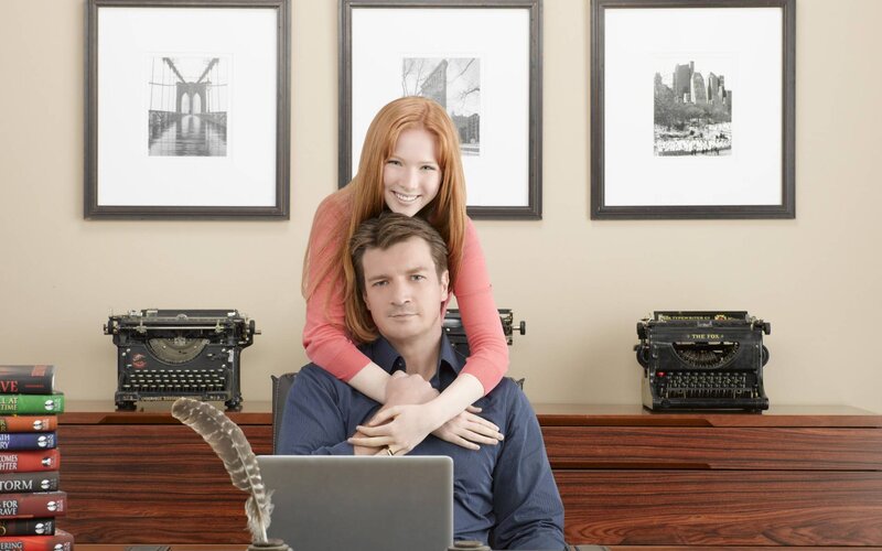 Man and Woman at Desk — Brown