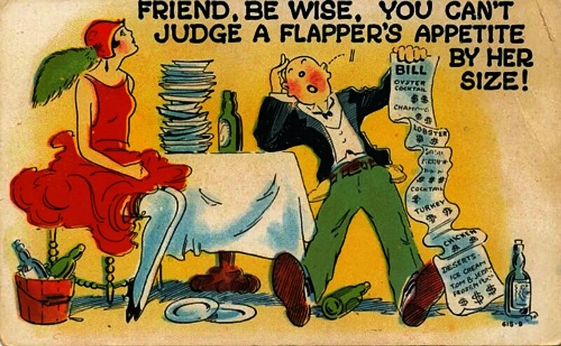 Man and Woman at Dinner — Yellow