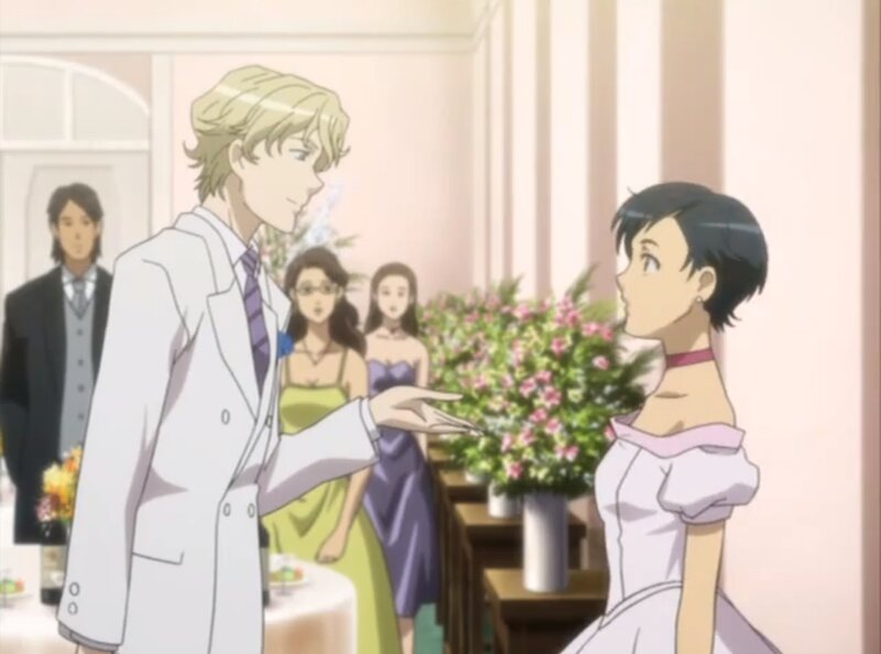 Man and Woman at Event — White
