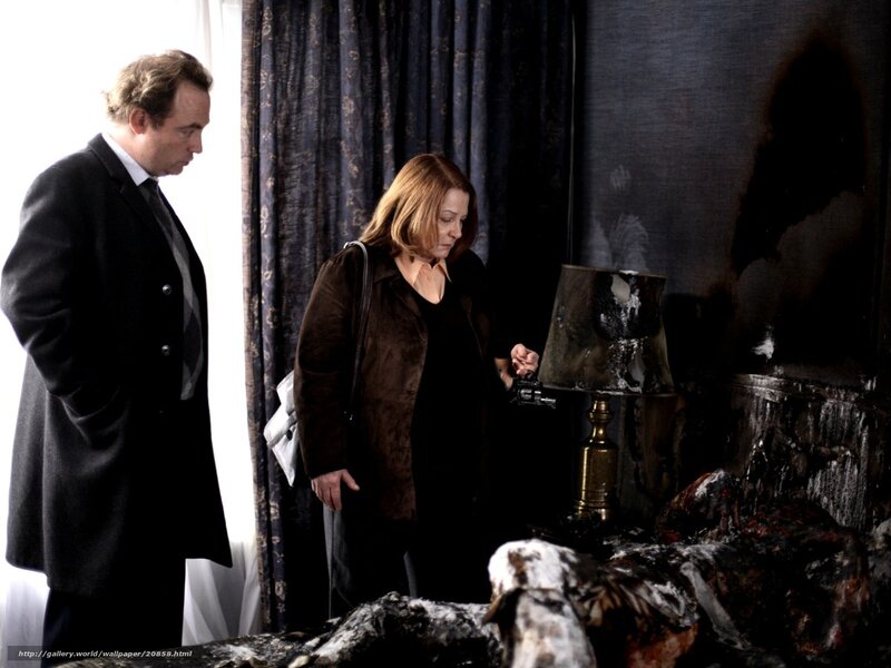 Man and woman at fire scene
