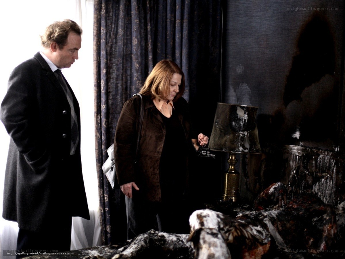 Man and woman at fire scene