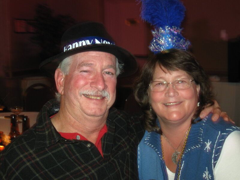 Man and Woman at Party — Blue