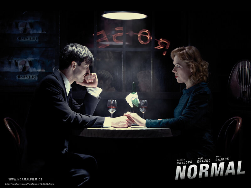 Man and Woman at Table — Black, Dramatic