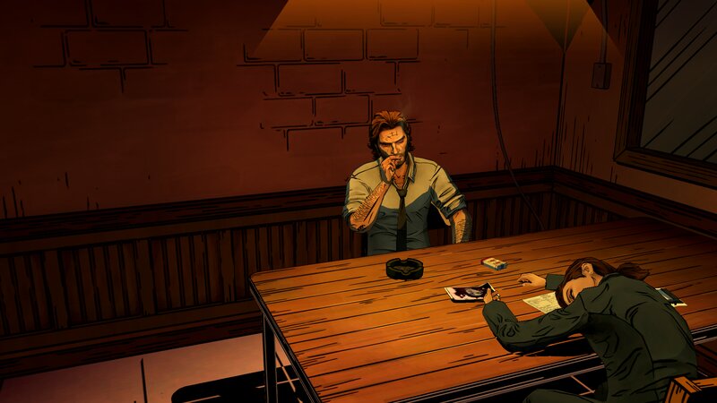 Man and Woman at Table — Brown, Dramatic, Night