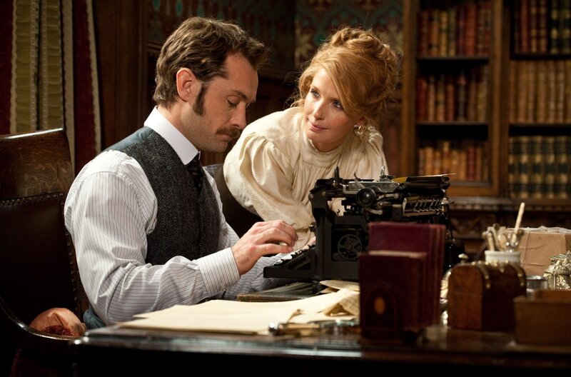 Man and Woman at Typewriter — Brown