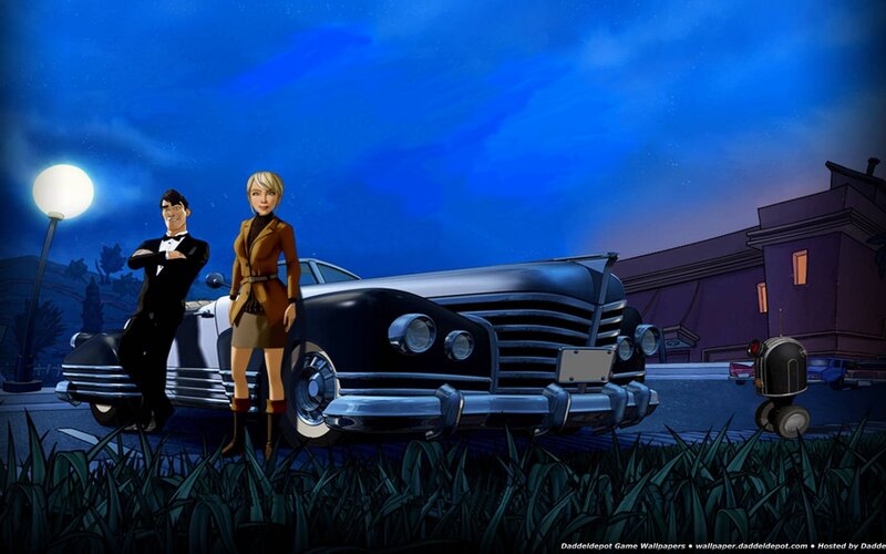Man and Woman by Car — Blue, Dramatic