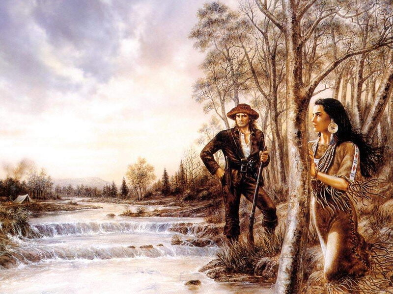 Man and Woman by River — Brown, Dramatic