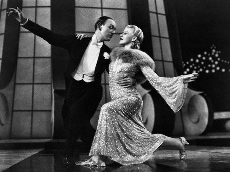 Man and Woman Dancing — Black, Dramatic, Photograph, Tuxedo
