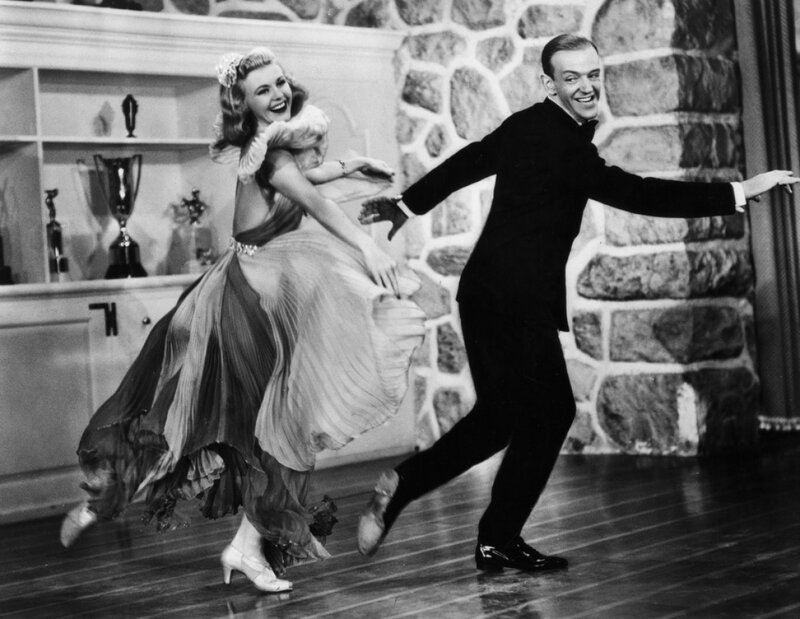 Man and Woman Dancing — Black, Joyful