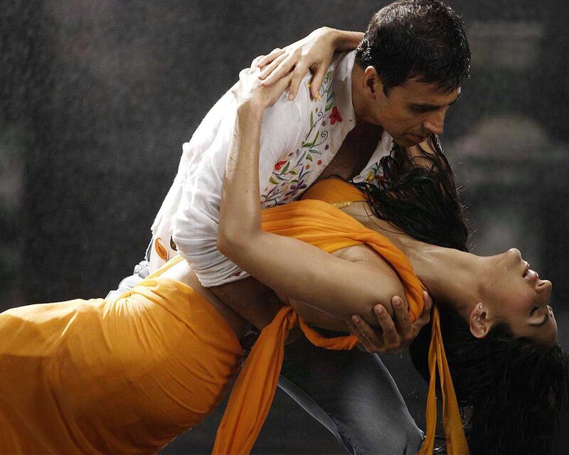 Man and Woman Dancing — Orange, Dramatic, Photograph