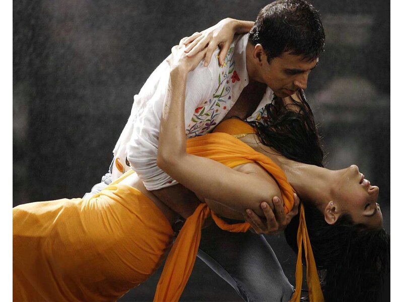 Man and Woman Dancing — Orange, Dramatic