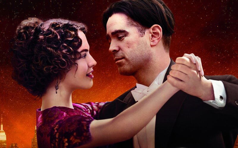 Man and Woman Dancing — Red, Dramatic, Night