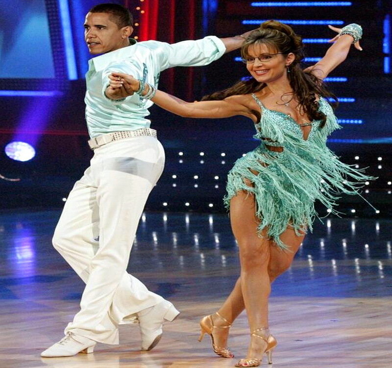 Man and Woman Dancing — White