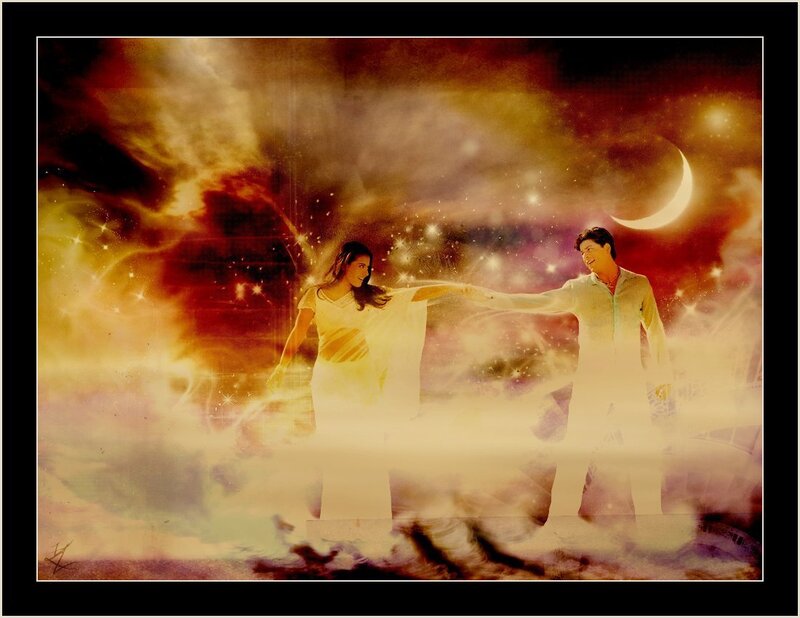 Man and Woman Dancing — Yellow, Dreamy