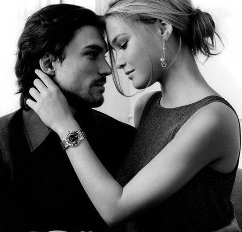 Man and Woman Embracing — Black, Intimate, Photograph, Watch