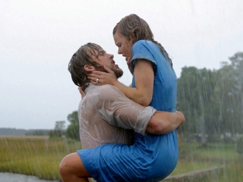 Man and Woman Embracing — Blue, Dramatic, Photograph