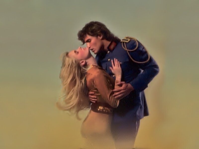 Man and Woman Embracing — Blue, Dramatic, Photograph, Uniform