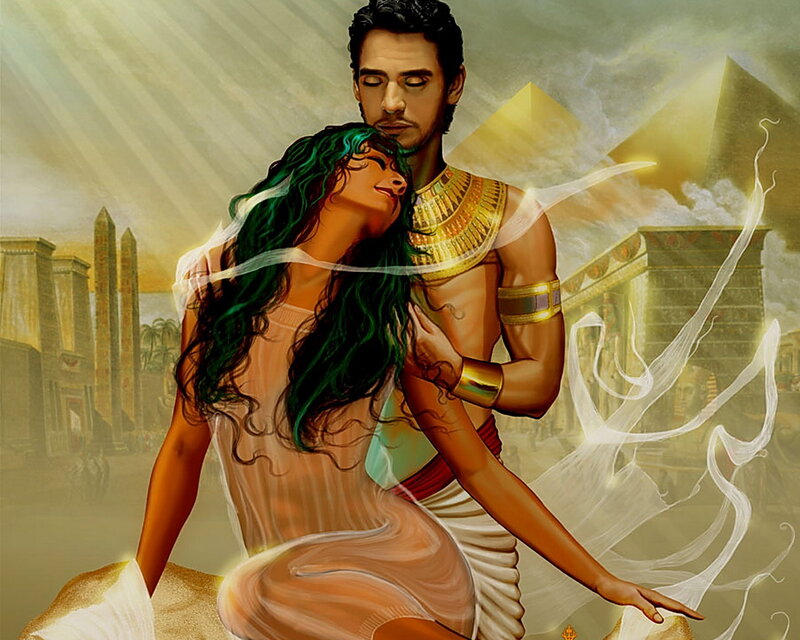 Man and Woman Embracing — Gold, Dramatic