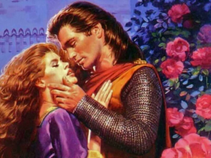 Man and Woman Embracing — Purple, Romantic