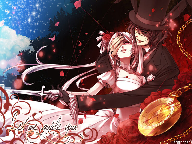Man and Woman Embracing — Red, Dramatic, Night, Anime