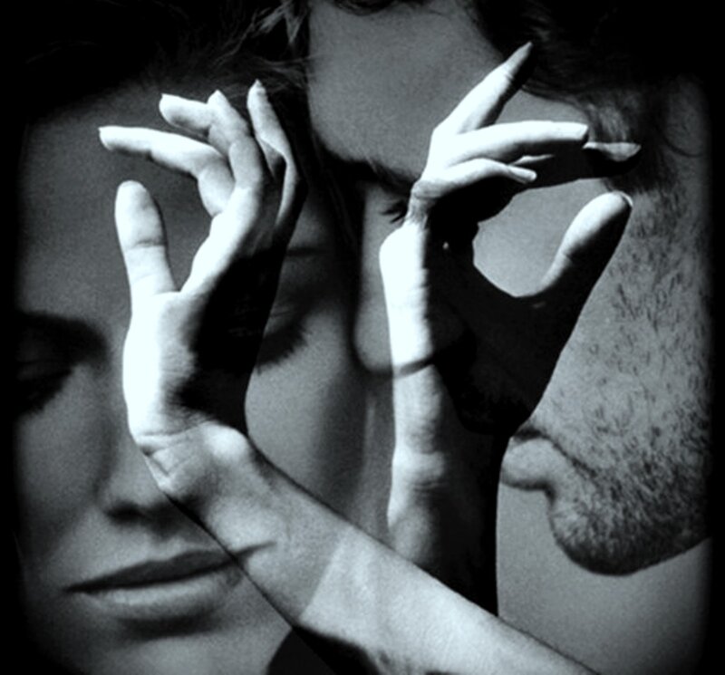 Man and Woman Faces — Black