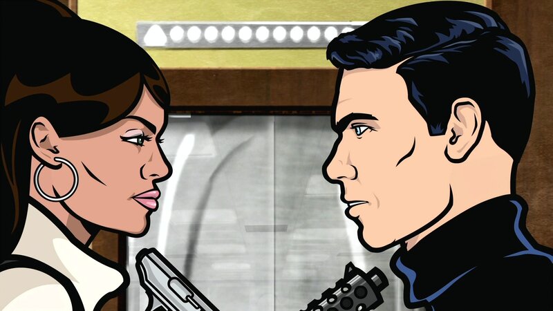 Man and woman facing each other