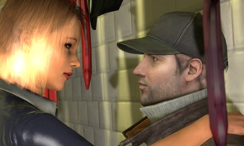 Man and Woman Facing — Gray