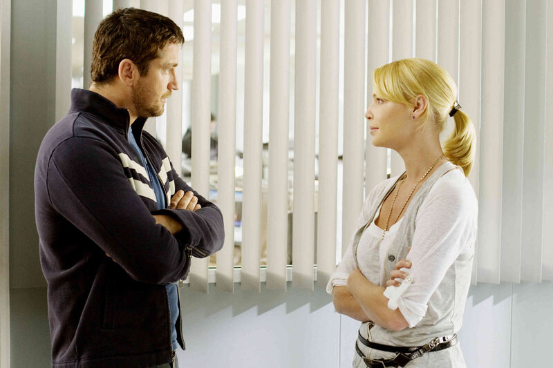 Man and Woman Facing Off — White