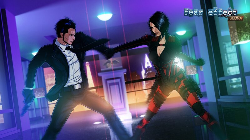 Man and Woman Fighting — Purple