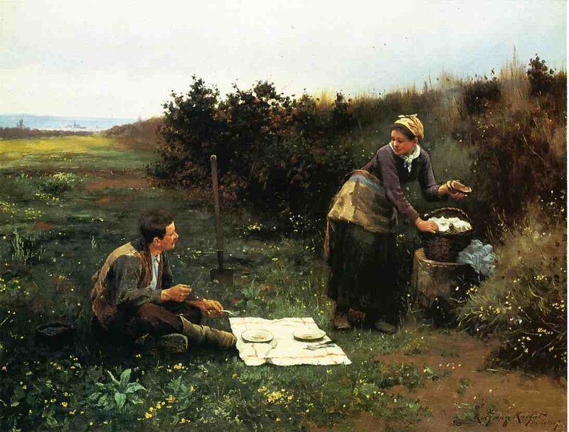 Man and Woman Having Picnic