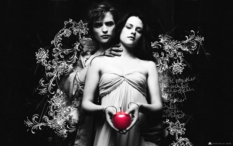 Man and Woman Holding Apple — Black