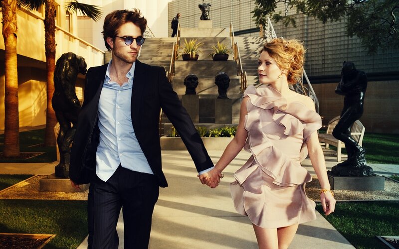 Man and Woman Holding Hands — Beige
