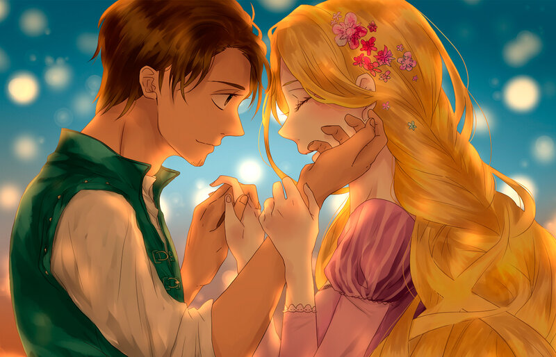 Man and Woman Holding Hands — Gold, Romantic