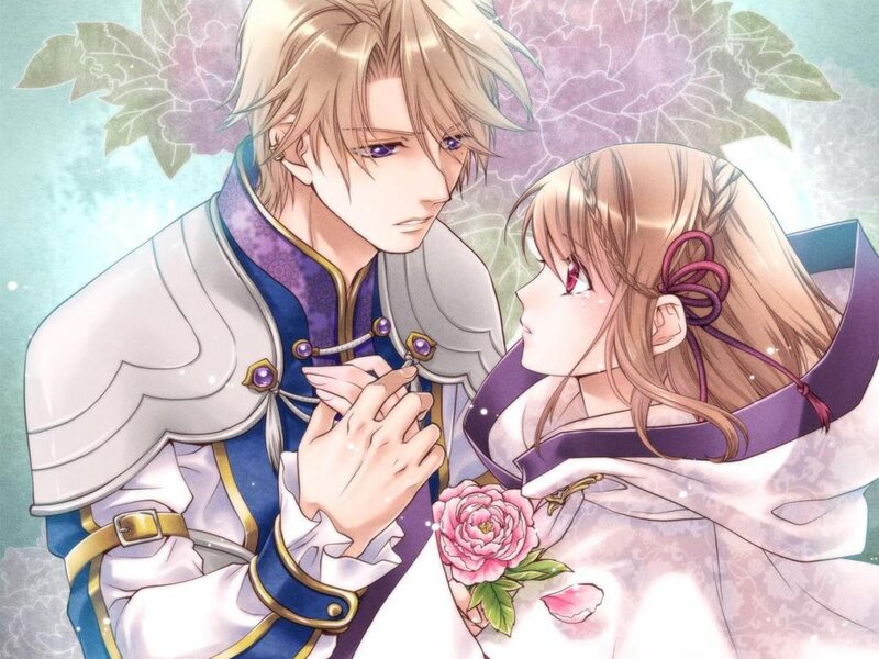 Man and Woman Holding Hands — Purple, Romantic, Anime